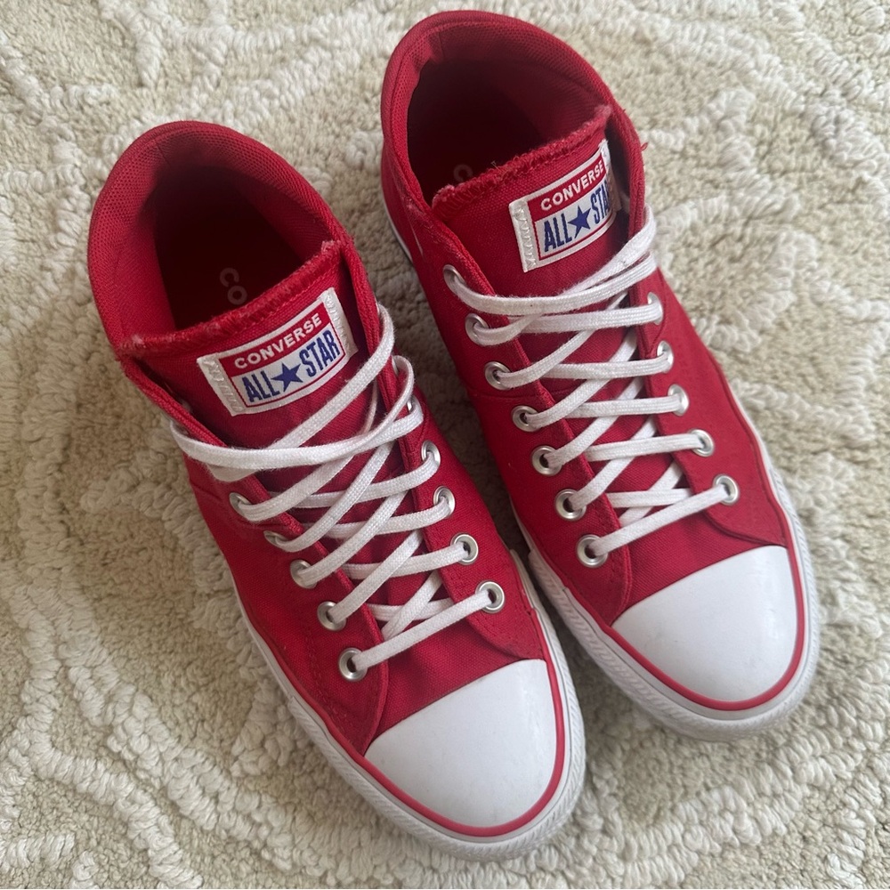 Converse Red Mid-Top Madison Sneakers with Iconic Design